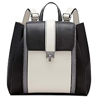 Calvin Klein Sahara Flap Turnlock Backpack, Cherub White/Black/Black