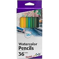 Pentel Arts Watercolor Pencil Set - Assorted Colors, 36-Pack (CB9-36)