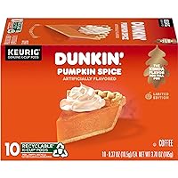 Dunkin' Pumpkin Spice Flavored Coffee, 10 Keurig K-Cup Pods