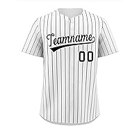 Custom Pinstripe Baseball Jersey Button Down Shirt Printed or Stitched Personalized Name Number for Men/Women/Youth