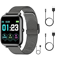 KALINCO Smart Watch, Fitness Tracker with Heart Rate Monitor, Blood Pressure, Blood Oxygen Tracking, 1.4 Inch Touch Screen Smartwatch with 3 Cables Compatible with Android iPhone iOS