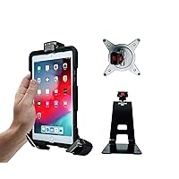 Universal Tablet Holder - CTA Tri-Grip Tablet Security Clasp with Quick-Connect Base and VESA Mount for iPad 7th/ 8th/ 9th Gen 10.2