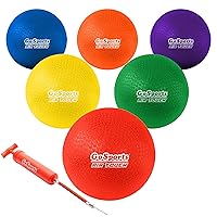 GoSports Playground Balls for Kids (Heavy Duty Set of 6) with Carry Bag and Ball Pump (Choose 8.5” or 10” Sizes)