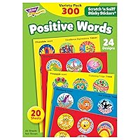 Trend Enterprises: Positive Words, Scented Scratch 'N Sniff Stinky Stickers, Fun for Rewards, Incentives, Crafts and as Collectibles, 24 Designs, 20 Sheets Included, for Ages 3 and Up