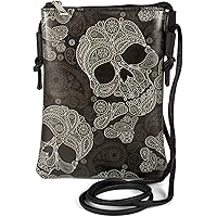 styleBREAKER Women Mini Bag shoulder bag with skull paisley print, shoulder bag, handbag, bag 02012365