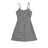 Floerns Women's Summer Floral Cherry Print A Line Short Cami Dress