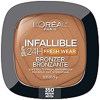 L'Oreal Paris Infallible Up to 24H Fresh Wear Soft Matte Longwear Bronzer. Waterproof, heatproof, Transfer, humidity and sweatproof, Medium, 0.31 oz