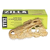 Zilla Rapid Sense UV Detecting Pet Reptile Terrarium Décor, Detects UVB Levels, Crocodile Skull, Medium
