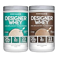 Designer Whey Meal Replacement Protein Powder, 1.72lb Vanilla & 1.72lb Chocolate Bundle