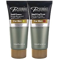 Premier Dead Sea Facial Cleanser + Nourishing Cream for Men Kit Exclusive ONE + ONE Light and gentle Moisturizer, Anti Wrinkle, firming, Sensitive Skin, Daily Use for younger looking skin