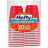 Hefty Mini-Me Plastic Cups, Red, 2 Ounce, 30 Count (Pack of 10), 300 Total