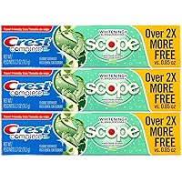Complete Multi-Benefit Whitening + Scope Minty Fresh Flavor Toothpaste 2.7 Oz, Pack of 3