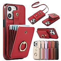 Smartphone Flip Cases Premium Leather 2 in 1 Wallet Case Compatible with iPhone 11 Pro,Magnetic Closure Purse W Rotation Ring Stand/Card Slots Holde/Lanyard Crossbody ShocPproof Protective Phone Case