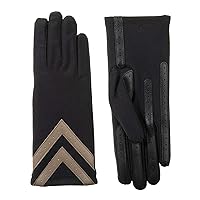 womens Spandex Touchscreen Cold Weather Gloves With Warm Fleece Lining and Chevron Details