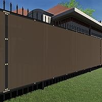 TANG Privacy Fence Screen Brown 5' x 20' for Patio Garden Heavy Duty Residential Windscreen Fence Privacy Blockage for Backyard School Commercial Netting Fence Permeable 3 Years Warranty