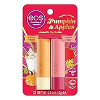 eos Limited Edition Smooth Lip Balm, Whipped Pumpkin Latte & Autumn Apple Cider, Made for Sensitive Skin, All-Day Moisture, Multicolor, 2 Piece set