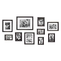 Kate and Laurel Bordeaux Gallery Wall Kit, Set of 10 with Assorted Size Frames with Charcoal Gray Finish