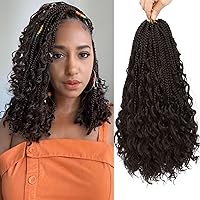 Crochet Box Braids Boho Box Braids 10 Inch Goddess Box Braids Crochet Hair For Black Women Curly Crochet Box Braid Crochet Hair Pre Looped Braiding Hair(8 Packs,4#)