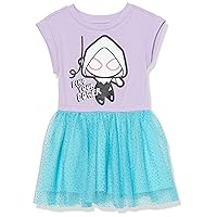 Amazon Essentials Disney | Marvel | Star Wars | Frozen | Princess Girls and Toddlers' Knit Short-Sleeve Tutu Dresses