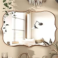 SHYFOY Antique Gold Mirrors for Wall Decor Decorative Wall Mirror Large 25