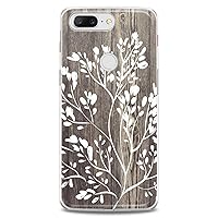 TPU Case Compatible for OnePlus 10T 9 Pro 8T 7T 6T N10 200 5G 5T 7 Pro Nord 2 Flexible Silicone Wooden Print Plants White Cute Pattern Girls Clear Tree Women Slim fit Boards Soft Design Cute