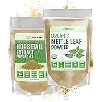 XPRS Nutra Organic Nettle Leaf Powder with Horsetail Extract Bundle (Each 16 Ounces)