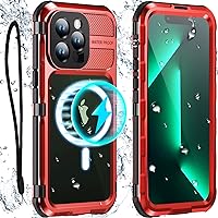 WIFORT Waterproof for iPhone 13 Pro Max Case, Metal Heavy Duty Phone Case IP68 Water Proof 14FT Military Grade Shockproof Built-in Screen Protector, Rugged Full Body Drop Protection Cover, 6.7