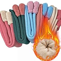5 Pairs Wool Socks for Women, Size 5-10, Warm Hiking Cozy Thermal Crew Boot Socks Work Soft Ladies Socks
