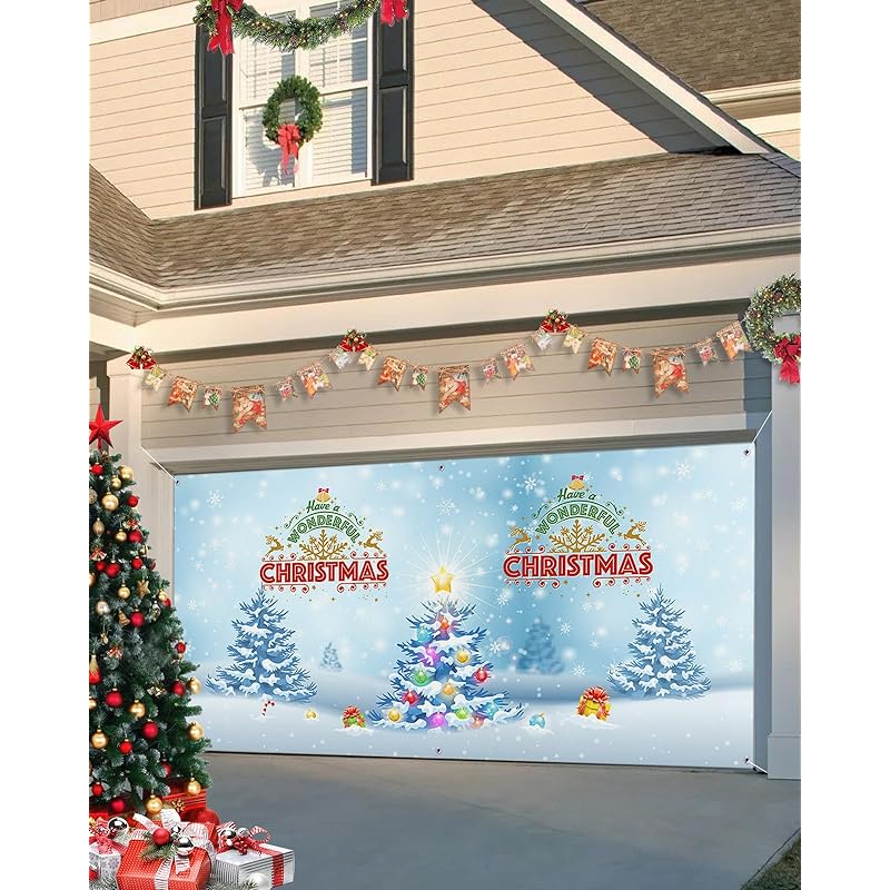 Mua Washable Christmas Garage Door Decorations Reusable Hanging ...