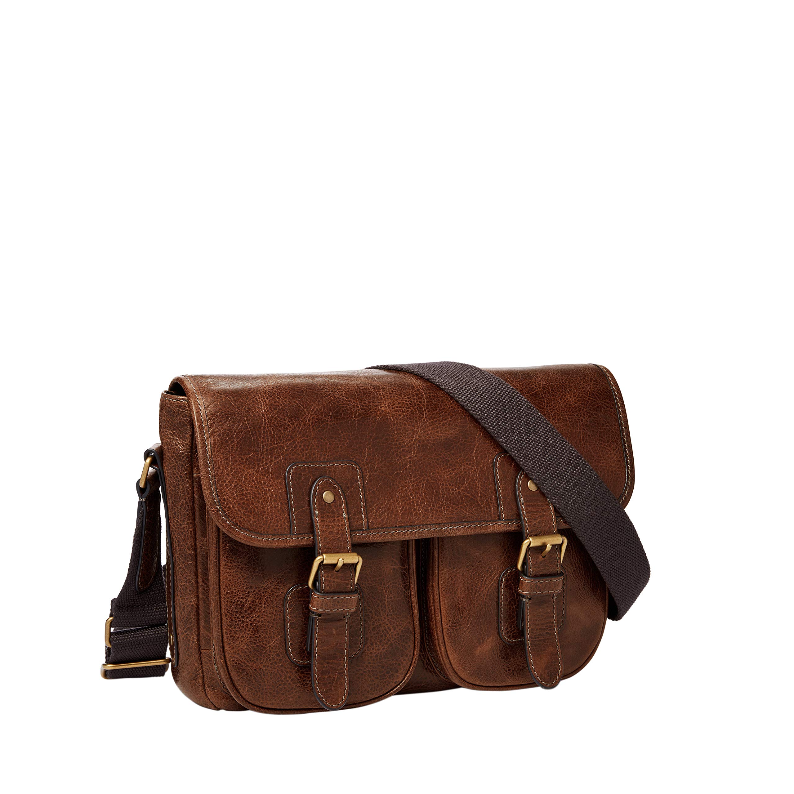 Fossil Men's Leather or Fabric Courier Messenger Bag for Men