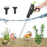 hygger Upgrade Aquarium Gravel Cleaner, Latest Fish Tank Siphon Vacuum Cleaner, Quick Water Changer with Air-Pressing Button, Fish Tank Sand Cleaning Kit with Water Flow Controller Valve (12mm Hose)