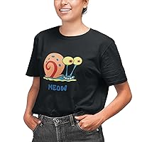 Gary The Snail Funny Cartoon T Shirts for Women and Men. 100% Black Cotton Unisex Tee. Made in USA.