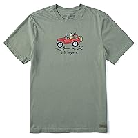 Life is Good Men's Standard Crusher T, Short Sleeve Cotton Graphic Tee Shirt, Off-Road Jake, Moss Green, 3X-Large