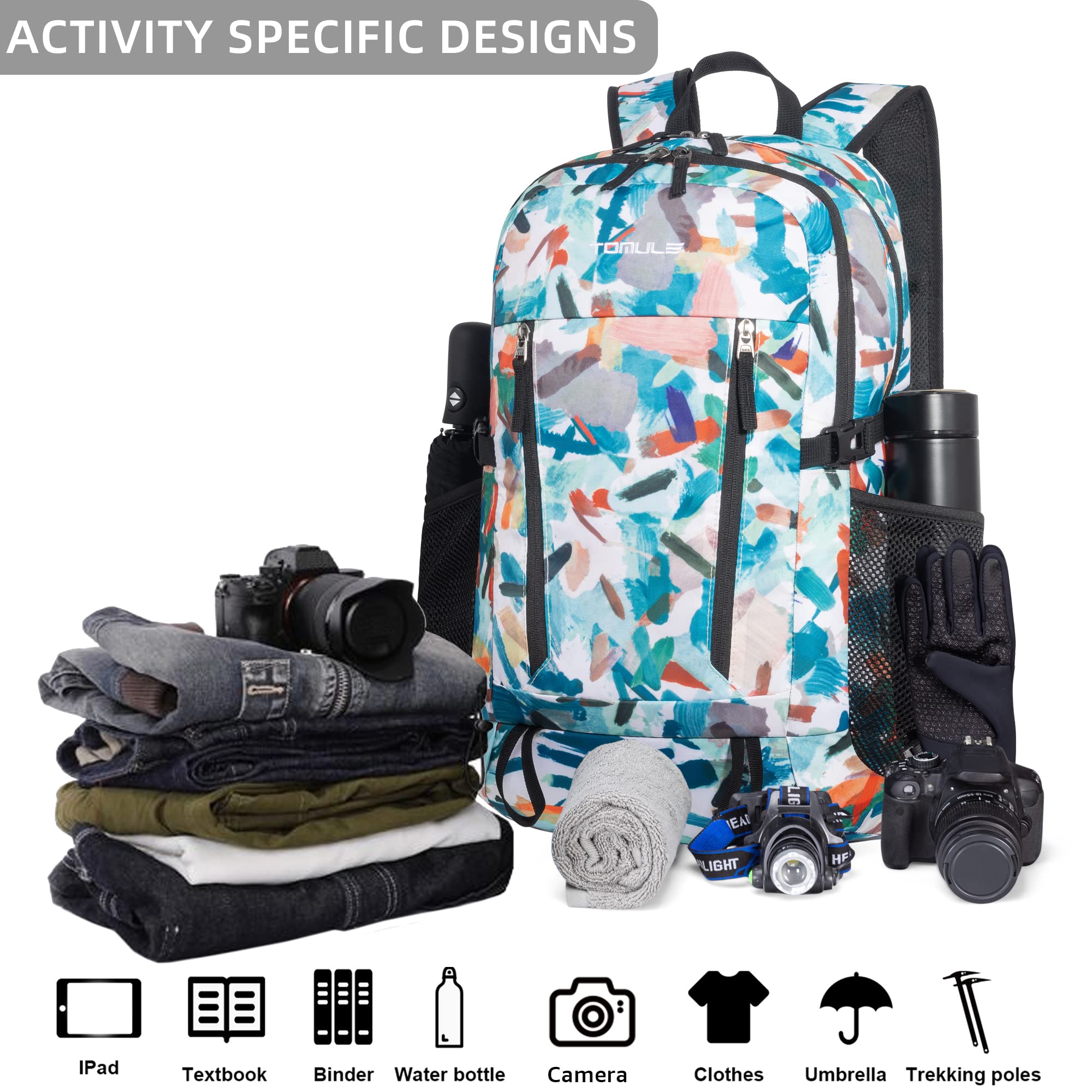 TOMULE Camping Hiking Daypacks, 40L Lightweight Packable Hiking Backpack Travel Backpack for Women Men