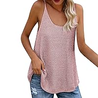 Flowy Tank Top for Women Dressy Casual Eyelet Sleevelss Beach Shirts Loose Fit Trendy Vocation Spring Summer Blouse