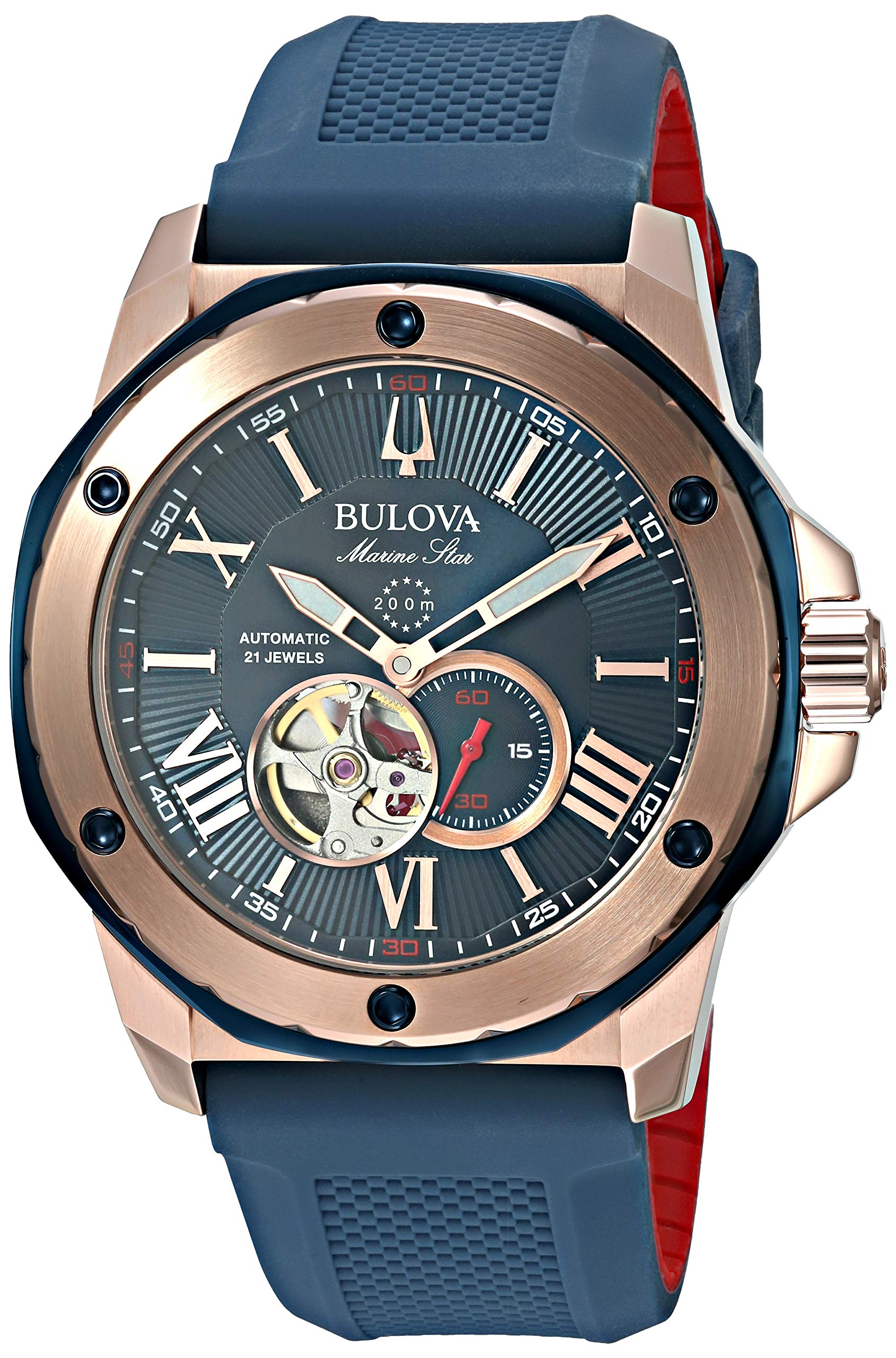 Bulova Men's Marine Star Automatic Blue Dial Watch 98A227