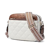 Quilted Crossbody Bags for Women Crossbody Purses Vegan Leather Shoulder Handbags with Wide Strap