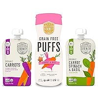 Serenity Kids We Carrot Bout Kids | 6 Each of Organic Carrot Medley Pouches, Carrot Spinach & Basil Pouches, and Carrot & Beet Puffs (18 Count)
