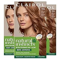 Natural Instincts Demi-Permanent Hair Dye, 7RG Dark Rose Gold Blonde Hair Color, Pack of 3