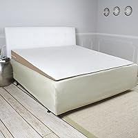 Inclined Memory Foam Mattress Topper Wedge Pillow with Cooling Tencel Cover, Queen-Size