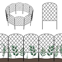 OUSHENG 10 Pack Decorative Garden Fence, Total 10ft(L) x 24in(H) Animal Barrier Border, Rustproof Metal Wire Section Edging Fencing Panel for Outdoor Patio Garden Yard, Arched