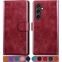 SUANPOT for Samsung Galaxy S23 FE Wallet case 【RFID Blocking】 Credit Card Holder,PU Leather Flip Folio Book Phone case Cover Women Men for Samsung S23 FE 5G case Wallet Red