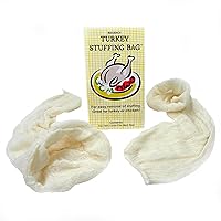 Regency Wraps Turkey Stuffing Bags, 100% Cotton Mesh Bag Allows Poultry Juice to Flavor Dressing with Mess-Free and Safe Removal, Pack of 2, Natural