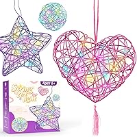 ESOXOFF 3D String Art Kit for Kids,Christmas Birthday Gifts for 8 9 10 11 12 Year Old Girls Boys,Arts and Crafts for Girls Ages 8-12 Heart Star Round Lantern Toys 20 Multi-Colored LED Bulbs