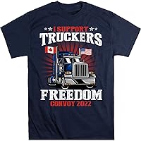 Freedom Convoy 2022 American Canadian Flag T-Shirt, Unisex T-Shirt, I Support Truckers Freedom Convoy 2022