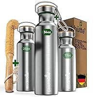 Blockhuette Vacuum Insulated Stainless Steel Water Bottle I 34 oz I Wide Mouth Insulated Metal Bottle for Cold Drinks I BPA-Free I Perfect for Travel, School, Kids, Adults, Water Canteen