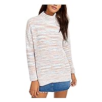 Womens Juniors Mock Neck Chenille Pullover Sweater