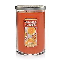 Yankee Candle Honey Clementine Scented, Classic 22oz Large Tumbler 2-Wick Candle, Over 75 Hours of Burn Time