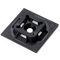 Panduit ABM100-AT-D0 Cable Tie Mount, Adhesive Backed, High Temperature, 4-Way, Nylon 6.6, Black (500-Pack)
