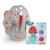 Dr. Brown's CleanUp Dino-Scoop Baby Bath Toy Organizer and Float & Hatch Dino Eggs Nesting Bath Toy, BPA Free, Certified Plastic Neutral, 6m+